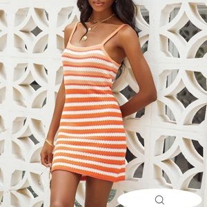 COPY - Vici Lava Cotton Striped Crochet / knit mini dress size x-small